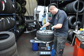 Our tyre fitting & wheel balancing bay